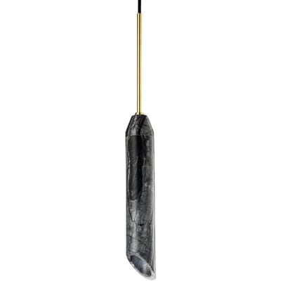 DESIGN BY US Hanglamp Marble Art, grijs, marmer, hoogte 30 cm, Ø 5 cm