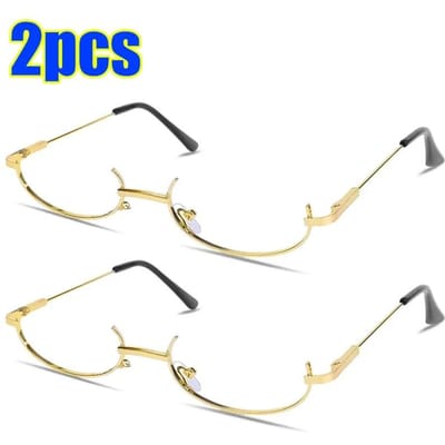 Vintage Bril Metalen Montuur Halve Monturen Zonder Glazen Meisjes Chique Cosplay Feest Decoratie Bril Y2K Metaal Fotografie Bril