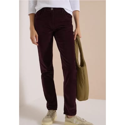Mid Waist Broek met middelhoge taille en smalle pijpen in Slim Fit