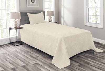 ABAKUHAUS ivoor dagdeken set – 170x220 cm – kussenhoes crème