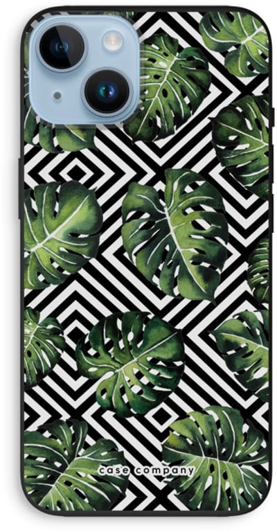 Case Company® - Hoesje geschikt voor iPhone 14 hoesje - Geometrische jungle - Biologisch Afbreekbaar Telefoonhoesje - Bescherming alle Kanten en Schermrand