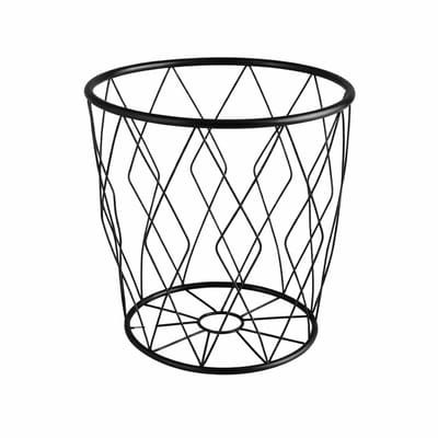 Luxaliving Metalen Draadmand – Zwart – Opbergmand / Decoratieve Mand – Rond