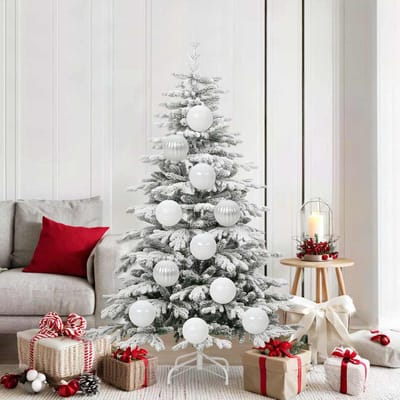 vidaXL - Kerstbal - Set - XL - 9 - st - Wit - Ø - 15 - cm - Kunststof