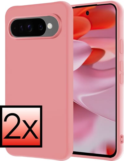 Hoesje - 2 Stuks - Geschikt voor Google Pixel 10 Pro - Sterk & Shockproof - Case Siliconen - Back Cover - Telefoon Hoes - Lichtroze