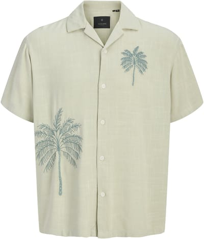 relaxed fit vrijetijdsoverhemd van viscose met stitchings
