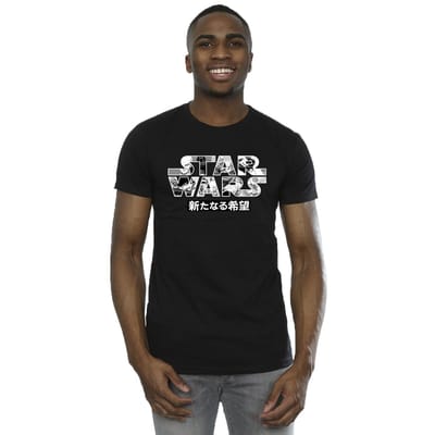 Star Wars Heren Japans Logo T-shirt (Zwart)