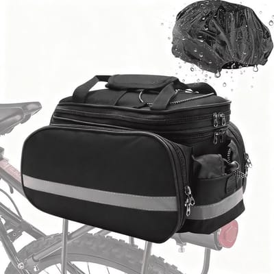 Fietstassen - Met Regenhoes - Bagagedragertas Fiets - Fietstas Bagagedragertas Achter - 27 Liter - Fietstas Enkel - Afneembare Fietstas Rugzak - Trunkbag - Sports Trunkbag - Zwart