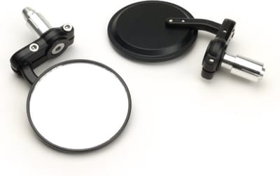 Bar End Spiegel Set CNC Ø=80mm - Zwart - Motor - Scooter - Stuurspiegel