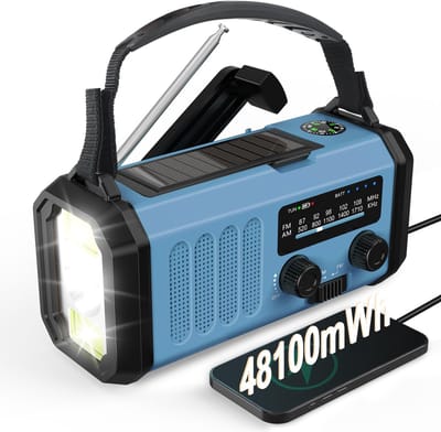 Unyqoos® Noodradio met Wereldontvanger en Zaklamp voor Camping en Stroomuitval