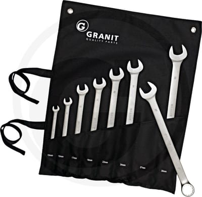 GRANIT BLACK EDITION Ringsteeksleutelset XL, 10 - 30 mm, 8-delig