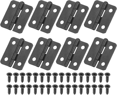 Kleine Dikke Scharnieren 3/4 Inch, 8 Stuks Mini Scharnieren voor Sieraden, Houten Dozen, Kasten en Lades, Zwart