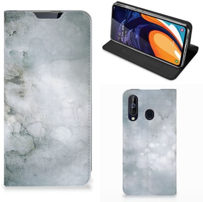 Book Case voor Bookcase Samsung Galaxy A60 Painting Grey