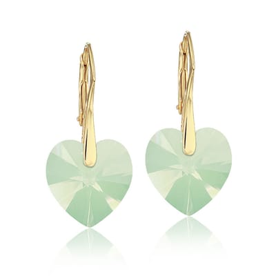 Montebello Oorbellen Noor HG28 - Swarovski Hart - 925 Zilver Verguld - Ø14mm - 30mm