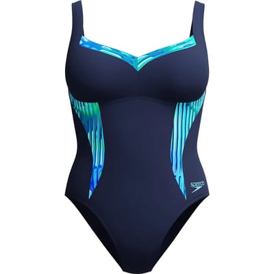 Speedo Shaping Printed Lunaelustre Zwemkleding Blauw UK 38 Vrouw