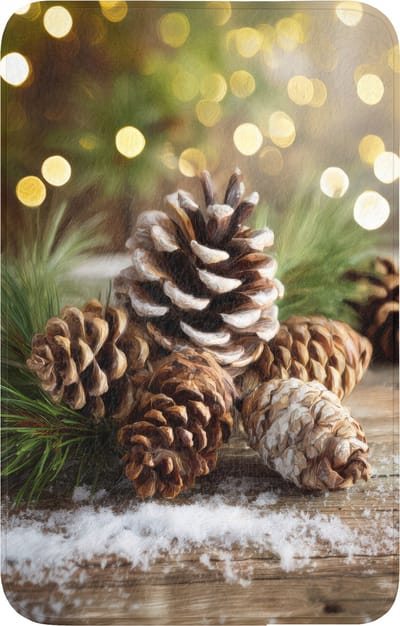 WC mat 50x80 cm - Antislip - Dennenappels - Kerstsfeer - Bruin - Groen - Toiletmat - Vloermat - Douchemat - Toilet tapijt - Toiletmatten