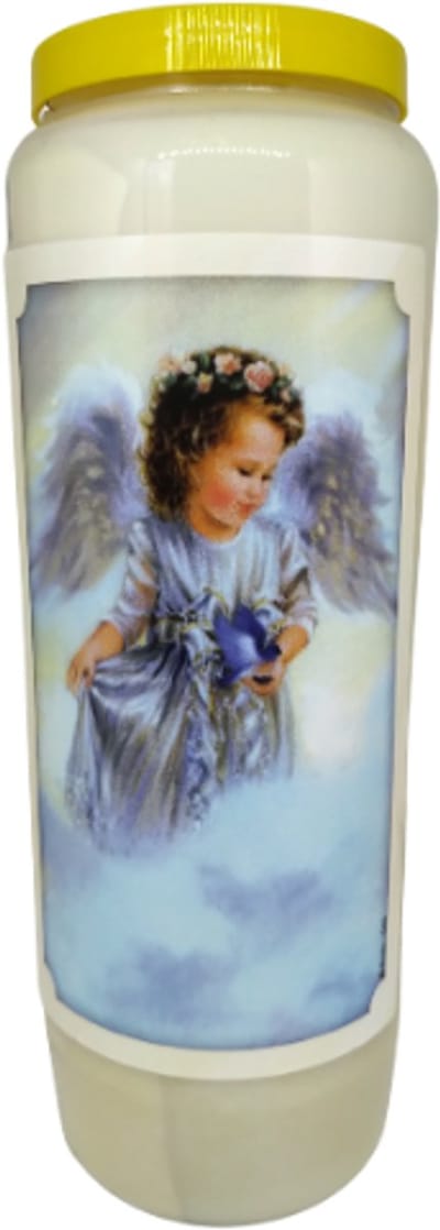 Noveenkaars Engelen blauw - 9 dagen brander - set van 5 stuks