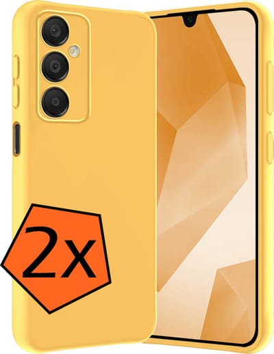Hoes - 2 Stuks - Geschikt voor Samsung Galaxy A16 - Sterk & Shockproof - Case Siliconen - Back Cover - Telefoon Hoes - Geel