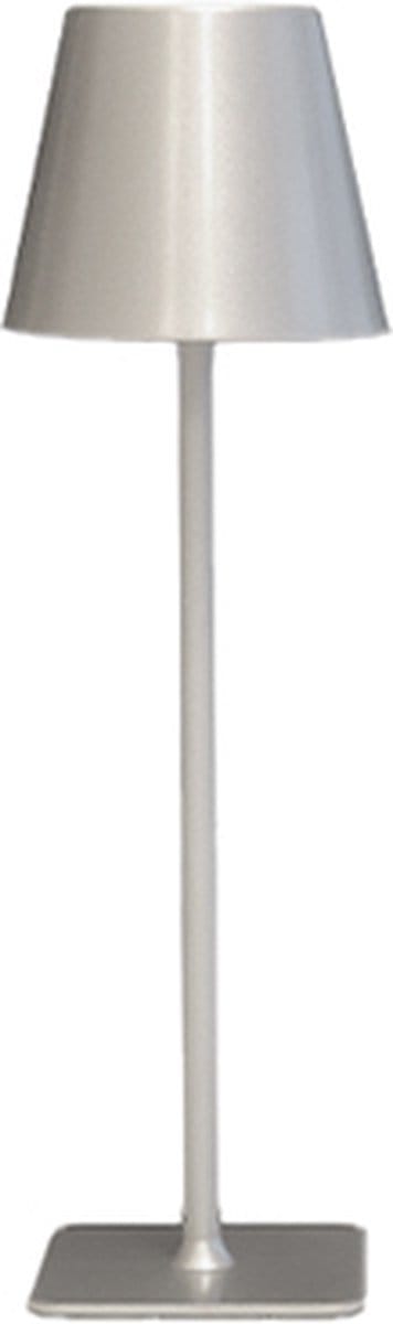 Fedec Draadloze Tafellamp - Dimbaar - ∅11 x 38 cm - IP44 Waterdicht - Zilver