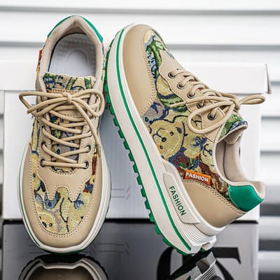 Mesh Ademende Buitenzool Sneakers Modieus en Comfortabel Lichtgewicht Koppel Hardloopschoenen Zomer Nieuwe Heren Casual Schoenen 43 beige
