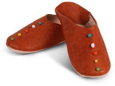 Safaary - Marokkaanse sloffen Pompons Natural - Maat 37