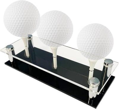 Golfbal Stand Display - Golfbalhouder Showcase - Golfballen Presenteren - Acryl Metaal Constructie - 15x6x4cm - Zwart
