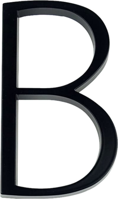 Jumada's - Black Letter B - 125mm - zwart modern huisnummer - zwart huisnummer