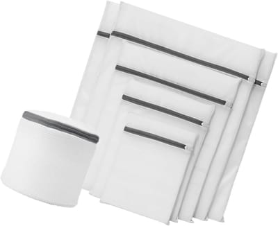 Waszakken met Ritssluiting - Kleding Beschermer - Fijne Was Beschermen - Micromesh Systeem - 60x60CM - Wit