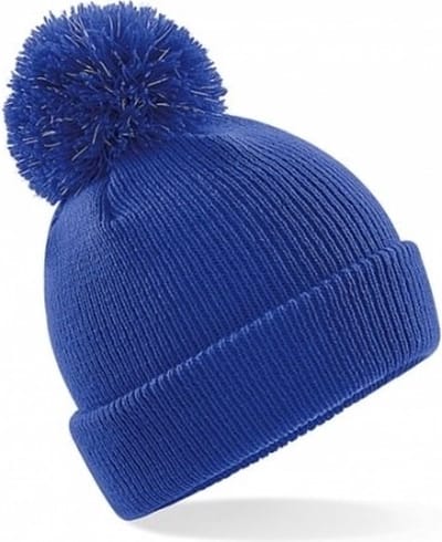 Beechfield Wintermuts - kinderen - kobalt blauw - muts met pompom - jongens en meisjes - gebreid