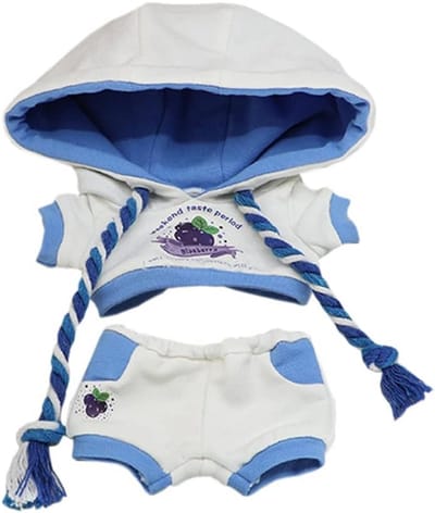 20cm Pluche Pop Kleding Set: Hoodie en Broek - Druif Suits Accessoires voor 8 Inch Knuffels
