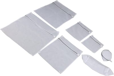 Waszakken Set - Mesh Zakken - Kleding Beschermen - Verdikt Polyester Gaas - 7 Stuks - Wit