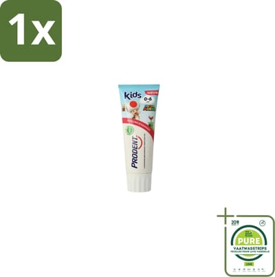 1 x Prodent – Tandpasta – Kids 0–6 Jaar – 75 ml - Kinder Tandpasta - Melktanden - Gaatjes Voorkomen - Kinder Mondhygiëne - Super Mario