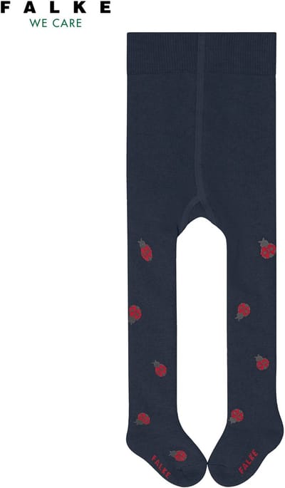 FALKE Cute Ladybug dun gedessineerd katoen panty baby blauw - maat 62-68