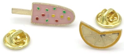 Fashion pins set van 2 - Ijsje, citroen - 90'S Fashion stijl - Trendy - Damesdingetjes