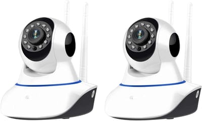 Set van 2 Draadloze HD WiFi Beveiligingscamera's Binnen met Nachtzicht en Bewegingssensor