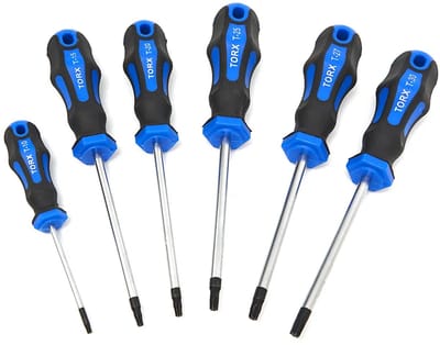 HBM 6 Delige Schroevendraaierset Met anti slip soft grip handvaten en magnetische tips