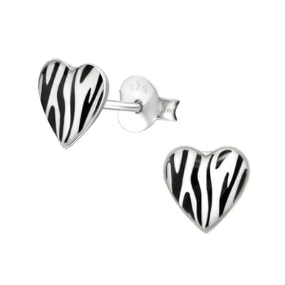 Aramat Jewels | Oorbellen | Stijlvolle Zwart Wit Oorbellen | | | |6mm | Zilver | Kinderen, Volwassenen | Verkleurd niet