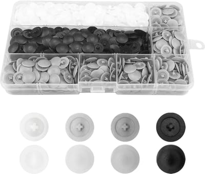 Dailygoods- Schroefdekseldoppen 900 Stuks - Kunststof - Ronde Moeren - Meubelkwaliteit - 3 mm Diameter - Geschikt voor Huis en Tuin - Schroefdoppen