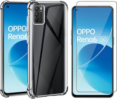 Hoesje geschikt voor Oppo Reno 6 5G - Screenprotector Glas - Shockproof Transparant