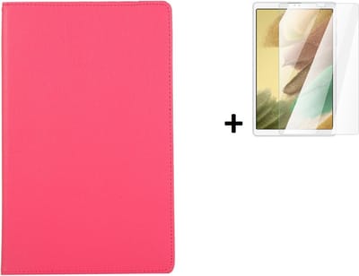 Hoesje Geschikt voor Samsung Galaxy Tab A7 Lite - 8.7 inch - Screenprotector Samsung Tab A7 Lite - Samsung Tab A7 Lite Hoesje Roze + Screenprotector