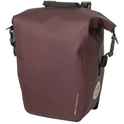 AGU Clean Shelter Enkele Fietstas - 100% Waterdicht - Click'nGo - Rolltop - Met Reflectie - 17 Liter - Modica Brown