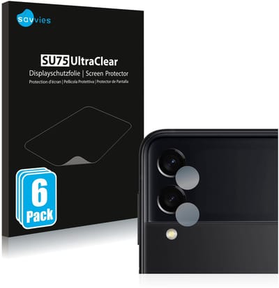 Savvies - Screenprotector voor Samsung Galaxy Z Flip 3 5G (ALLEEN Camera Lens) - Folie Beschermfolie transparant 6 Stuks