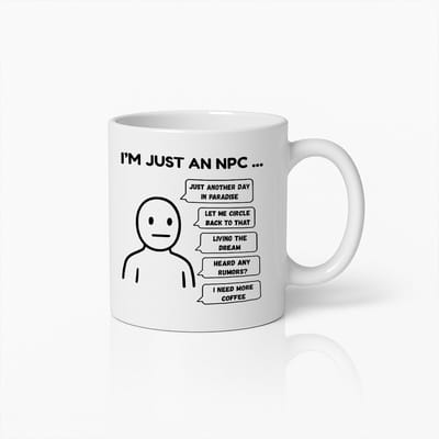Grappige NPC Gamer Koffiemok – Unieke Gaming Quote Keramische Beker voor Gamers