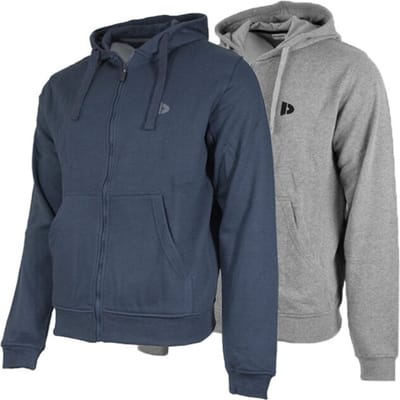 2-Pack Donnay - Sweatvest met capuchon (Bruce) - Sportvest - Heren - Navy/Silver-marl (256) - maat S