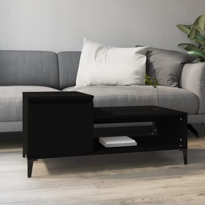 vidaXL - Salontafel - 100x50x45 - cm - bewerkt - hout - zwart