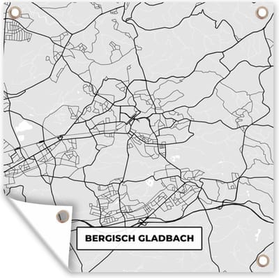 Tuin poster Stadskaart - Duitsland - Plattegrond - Bergisch Gladbach - Kaart - 200x200 cm - Tuindoek