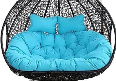 Hangend stoelkussen - Dubbel zitkussen - Buiten ontspannen - Extra dikke vulling - 150x110 cm - Blauw