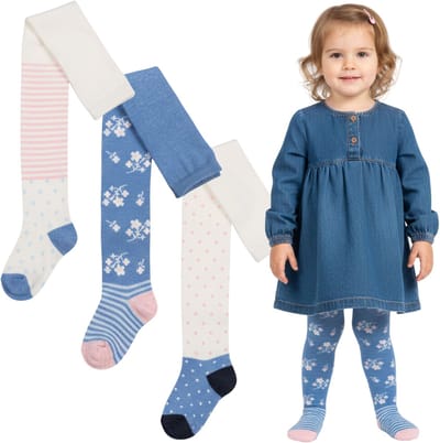Set van 3 paar panty's voor meisjes, zachte, comfortabele panty's voor meisjes voor de winter
