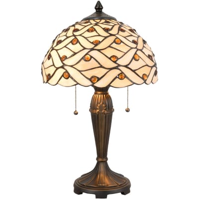 Lumilamp Tiffany Tafellamp Ø 30x50 cm Beige Bruin Glas