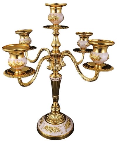 Vintage Stijl Zinklegering Kandelaar - Antiek Decoratief Middenstuk