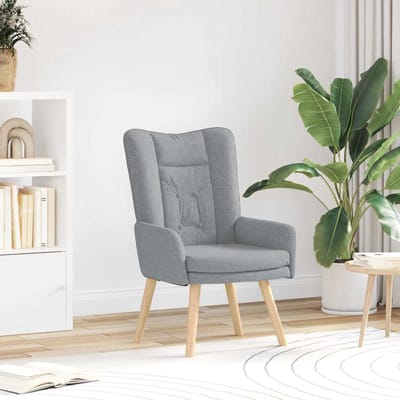 vidaXL - Fauteuil - Lichtgrijs - 63 - x - 67 - x - 94 - cm - Stof - en - multiplex
